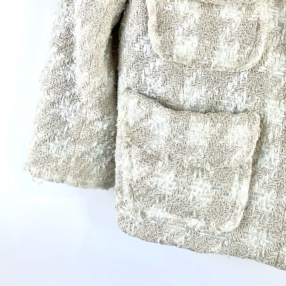 Smythe SS/13 Beige Houndstooth Lame Boucle Tweed Zip Jacket - Picture 7 of 10
